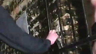 Dominating pussy plays in the cage