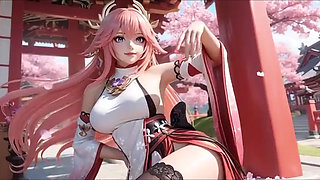 Yae Miko Nude Tease Compilation From Sexy Underwear to Big Breast Exposure Genshin Impact Hentai