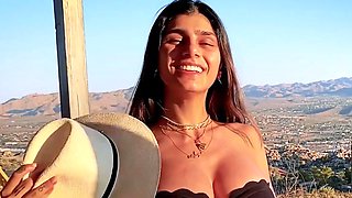 Sexy beautiful ass brunette babe outdoor solo