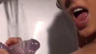 Sofia Cucci takes a shower and washes her pussy and ass deeply and enjoys