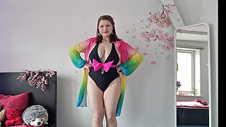 Your sexy girlfriend is getting ready for the beach just for you. JOI + countdown