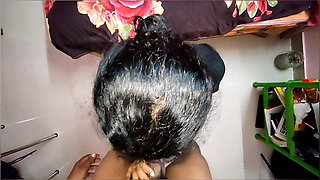 Lazy stepsister with cute face and thick thighs fucks her stepbrother to keep her secret safe