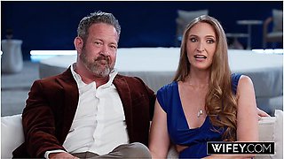 Married Milf Brandi Johnson Gets Spit-roasted And Creampied While Hubby Watches