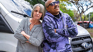 Granny Anal Destruction: BBC Stretches Mature Ass in Van