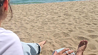 STEPSISTER HAS SEX ON THE PUBLIC BEACH!