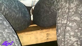 Young Ebony MILF Flashes Her Wet Pussy at Rooftop Bar