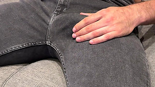 Cumming in tight jeans while watching porn - hands free cum