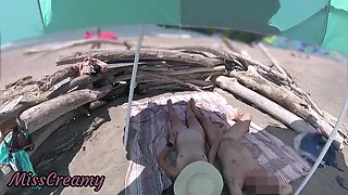 Exhibitionist Wife Gives Risky Handjob on Nudist Beach - Amateur MILF & Big Cock Public Cumshot