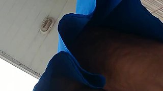 Priscila's Fat Pussy Flashed While Cleaning Sidewalk Without Panties