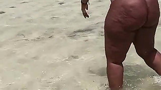 Flashing Twerking at a Beach in Africa