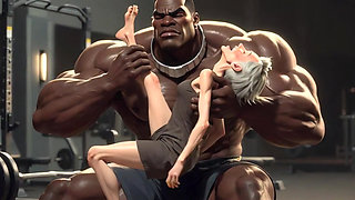 Granny Moaning in Pleasure - Strong Black Man Sucking Her Feet