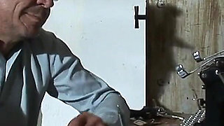 Pretty Blonde Girl Is Chained to the Ground to Be Tormented by Three Men