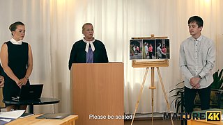 Watch as mature Elle with huge natural tits gets fucked by her gardener in doggy-style and ends up in court