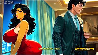 Cuckold Cuckold COUGAR Offers Herself as Company Reward - AI CARTOON