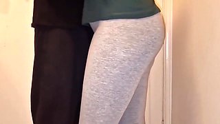 Stepmom Squirting Through Her Yoga Pant - She Was Horny & Called Stepson To Her Room