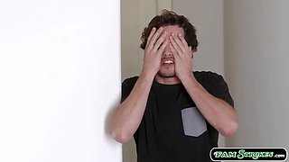 Sexy stepmom sucks and fucked by stepson