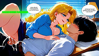 Extra Lessons After Dark with Blonde MILF - Ai Animation