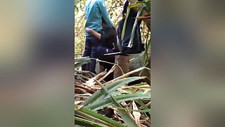 Indian Cheating Girlfriend Sex In Outdoor Jungle With Boyfriend