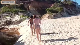 Lorrany & Eliane: Beach Stranger's Wild Threesome, Leaves Us Crazed