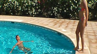 The pool fuck with creampie