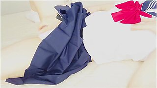School Girl In A Sailor Suit Masturbates With Finger Masturbation Good My Pussy Is Broken