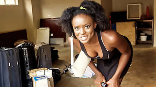 Deep Throat POV: Hot Ebony Realtor Gets Rough Hardcore Fuck by Tourist