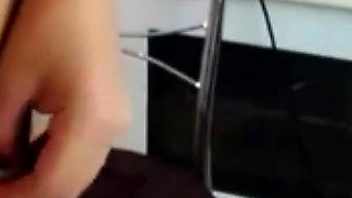 Seductive Lingerie Tease in the Kitchen