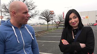 Brunette Nika's juicy cast in a scandalous blowjob session