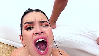 Group sex hardcore double blowjob swallowing cum