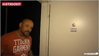 - German Housewife Cheats And Fucks Random Guy In Public Bathroom