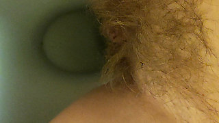 MILF Pee Close up View in the Toilet From Hairy Pussy