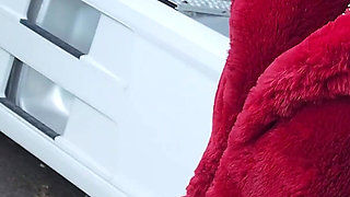 Exhib Parking Hgv: Routier Spots Me and Fucks Me Like a Bitch in the Cab of His Truck