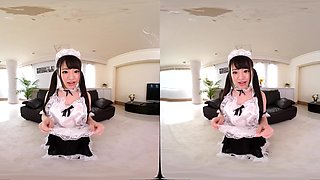 Shaved Maid Please fill my Tight Pussy! Part 1 - Asian Maid Uniform Blowjob Creampie