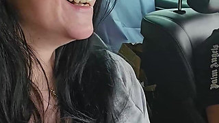 Vaping During Naked Driving Car and Nipples Play