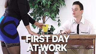 Girls Rimming - Big Tits MILF Boss Dominates Newbie