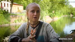 Blonde German Amateur Luna W Gets Wet in Shower - Dildo Action & Solo Masturbation
