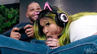Ella Nova and Tgirl Natalie Mars Flex Together Before Bareback Anal Pounding and Cumshot