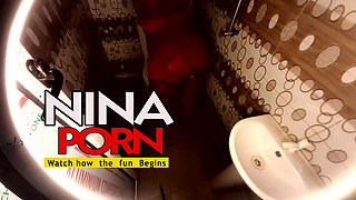 Ebony Girl Having Fun Twerking in the Bathroom Sucked Some Dick