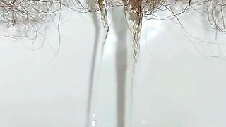 Woman Pissing in the Toilet, Golden Shower, Hairy Pussy Pee