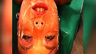 Asian Bukkake Slut Gets Face Covered in Cum