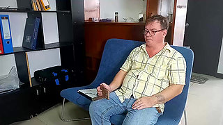 SEXRETARY Office domination, Customer fucks the secretary in the mouth and pussy Scene  1 55