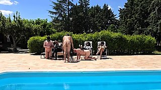 Mistress Lunatika - Multiple Caning At The Pool Full Clip
