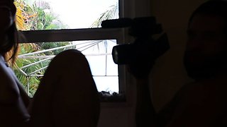 Hot big tit brunette gives hardcore blowjob at party