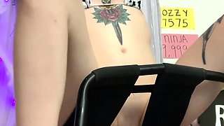 Amateur brunette Michelle with small tit