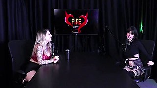 The lewdness in Miyuki Mika and Yumi Trap's conversation with Baby Fire on Porno Cast Brazil - Part trio (Witness on: Sheer/Crimson)