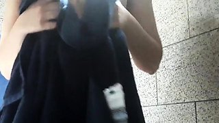 Latina Teen Masturbates in Public Bathroom to Orgasm on Webc