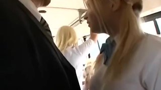 Blonde teen in the bus