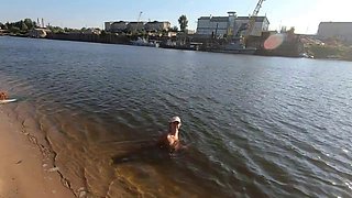 Blonde Babe MissMotivated's Naked River Bath