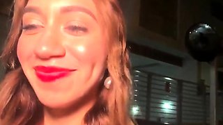 German Redhead Teen fuck outdoor with older men