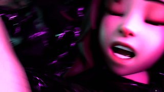 Gorgeous 3D brunette enjoying some bondage sex